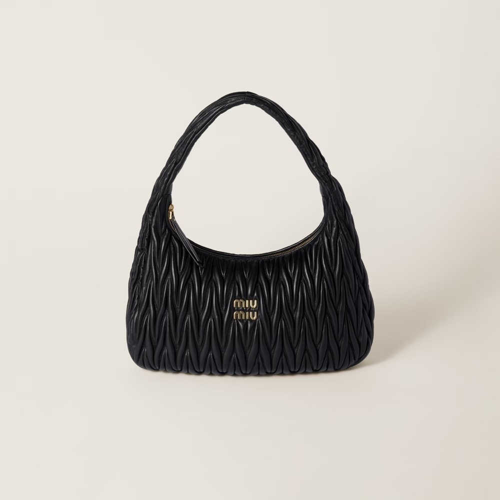 Miu Miu Wander Matelassé Nappa Leather Hobo Bag